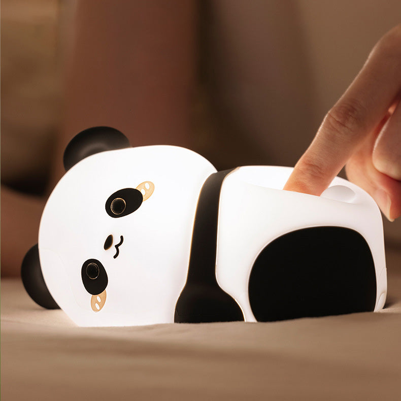 Squishy Silicone Naughty Panda LED Night Light - Perfect Gift for Kids and Girls