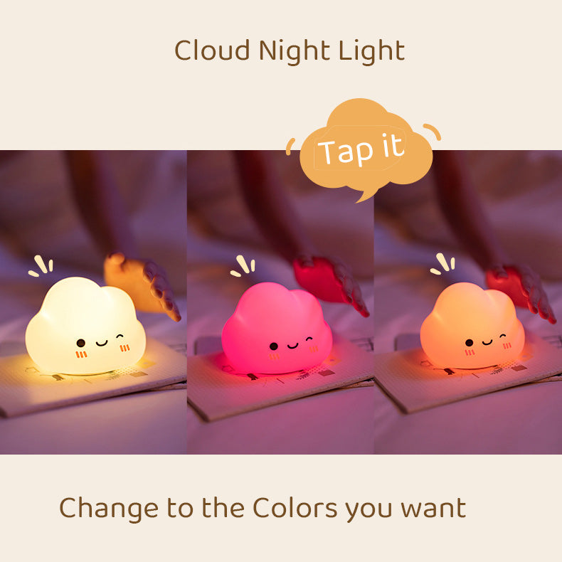 Lampe de nuit LED à motif de nuages ​​souriants