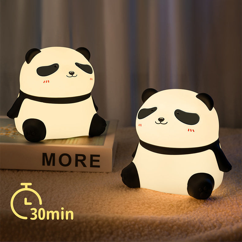 Squishy Silicone  Relaxed Panda LED Night Light - Perfect Gift for Kids and Girls