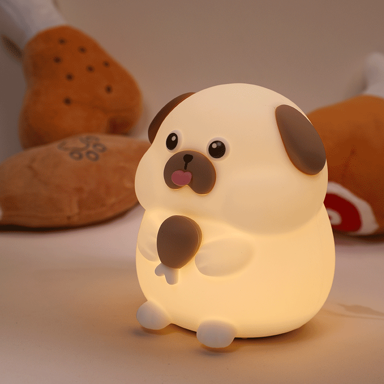 Squishy Silikon Greedy Puppy LED-Nachtlicht – perfektes Geschenk für Kinder und Mädchen