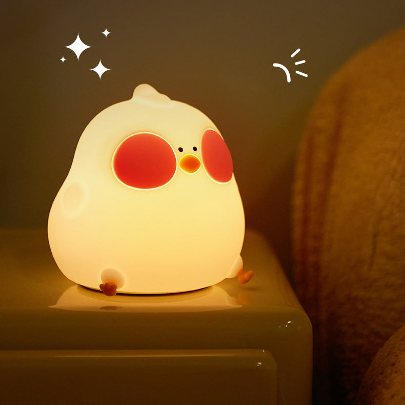 Squishy Silicone Cuckoo Chicken LED Night Light - Perfect Gift for Kids and Girls