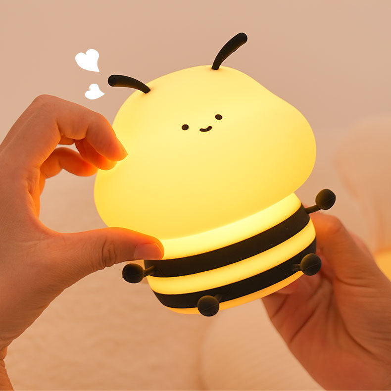 Veilleuse LED en silicone en forme d'abeille - Cadeau idéal pour les enfants et les filles