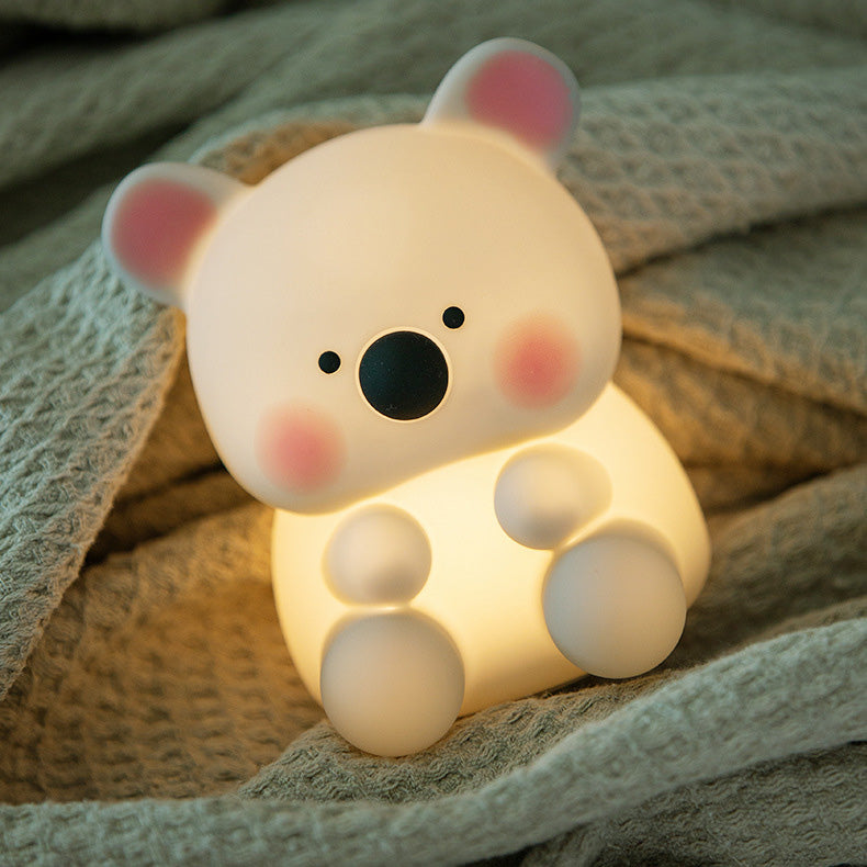 Koala en silicone spongieux avec chapeau et veilleuse LED - Cadeau idéal pour les enfants et les filles