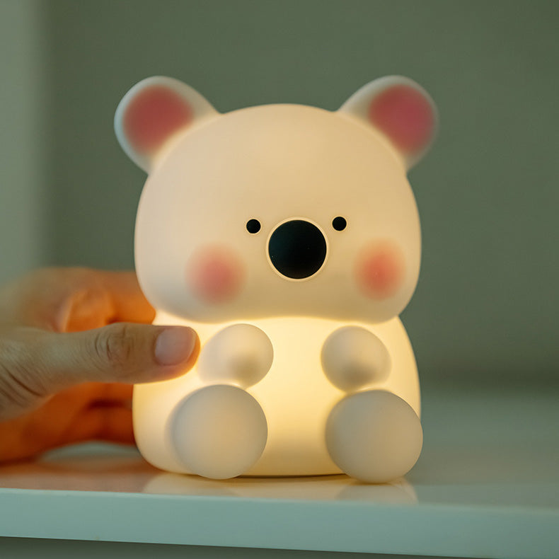 Koala en silicone spongieux avec chapeau et veilleuse LED - Cadeau idéal pour les enfants et les filles