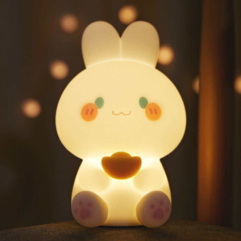 Squishy Silikon Rich Bunny LED Nachtlicht - perfektes Geschenk für Kinder und Mädchen