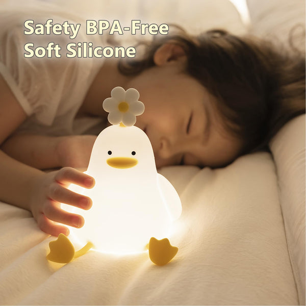 Süße Blume Ente LED Squishy Nachtlicht für Geschenk USB wiederaufladbare Ente Lampe