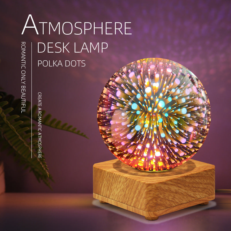 Lampe d'ambiance de bureau en forme de sphère de feu d'artifice, meilleur cadeau pour soulager le stress