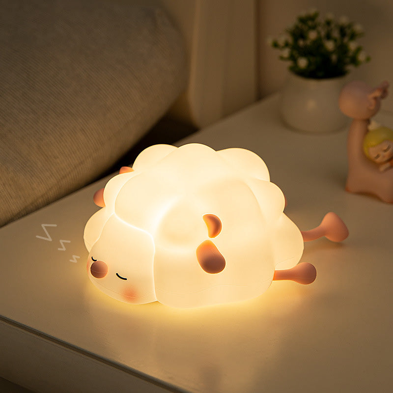 LED-Squishy-Tap-Tap-Nachtlichtlampe mit Schafmotiv