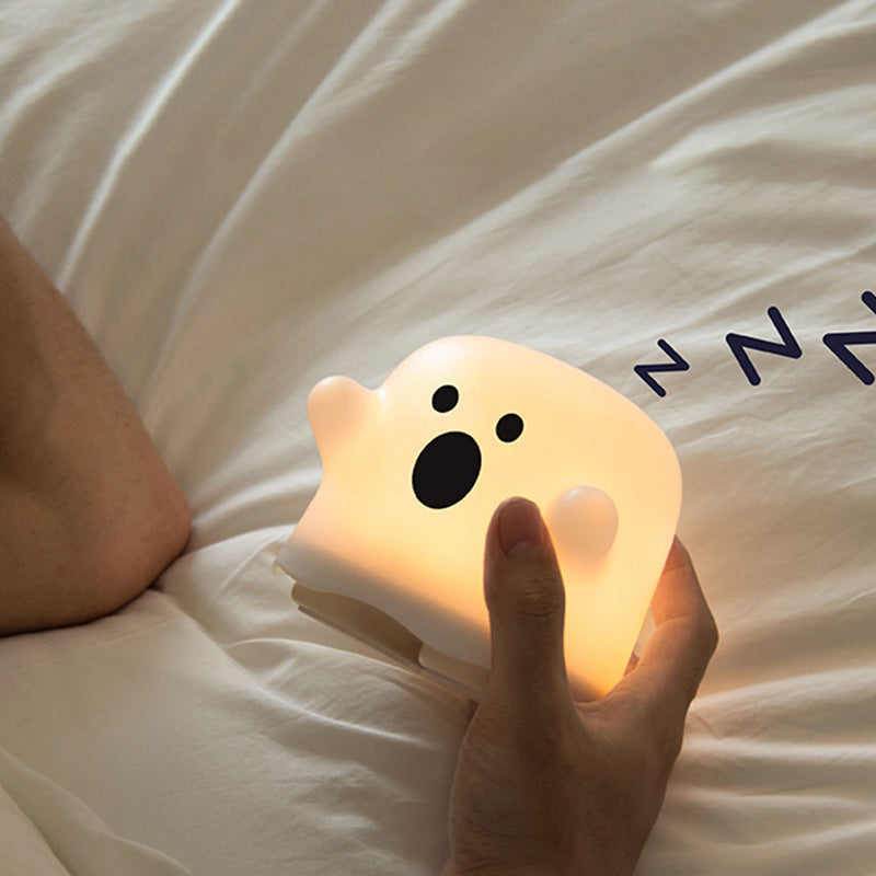 Lampe de nuit LED fantôme d'Halloween Squishy Tap Tap